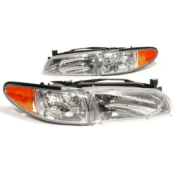 Left Side Front Headlight Assembly For 1997-2003 Pontiac Grand Prix W/ Bulbs